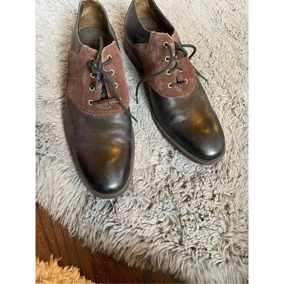Cole haan mens Copley saddle leather and suede oxfords 10.5