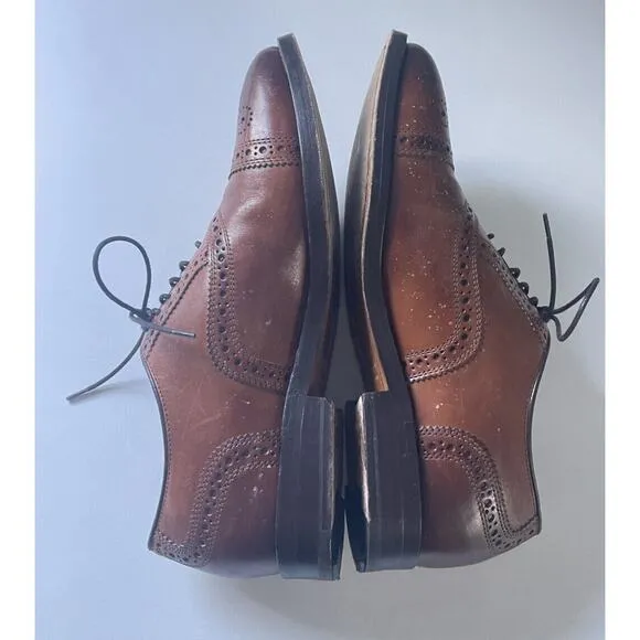 Cole Haan Men's Kneeland Brogue Cap Toe Oxford British Tan Style C29534 6D