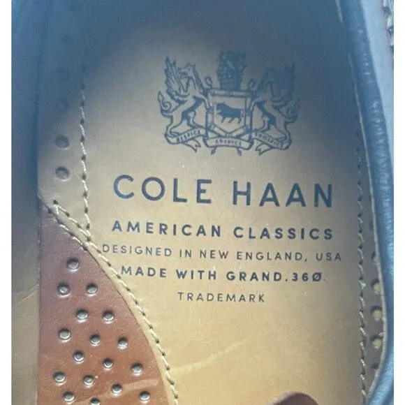 Cole Haan Men's Kneeland Brogue Cap Toe Oxford British Tan Style C29534 6D