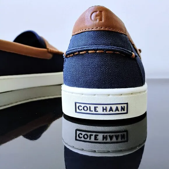 Cole Haan Men's Nantucket 2.0 Penny Canvas Loafer in Classic Navy Blazer Color