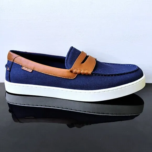Cole Haan Men's Nantucket 2.0 Penny Canvas Loafer in Classic Navy Blazer Color