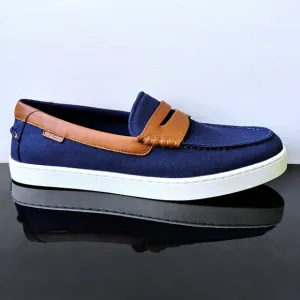 Cole Haan Men's Nantucket 2.0 Penny Canvas Loafer in Classic Navy Blazer Color