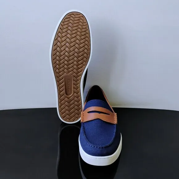 Cole Haan Men's Nantucket 2.0 Penny Canvas Loafer in Classic Navy Blazer Color