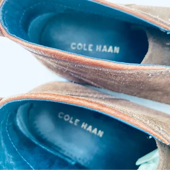 COLE HAAN Men's Ogden Stitch Chukka Boots Brown Suede Leather Laces Oxfords