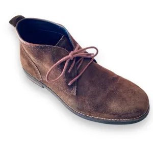 COLE HAAN Men's Ogden Stitch Chukka Boots Brown Suede Leather Laces Oxfords