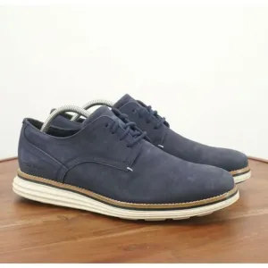 Cole Haan Mens Original Grand Cloudfeel Oxfords Blue Nubuck Leather Lace Up 10M