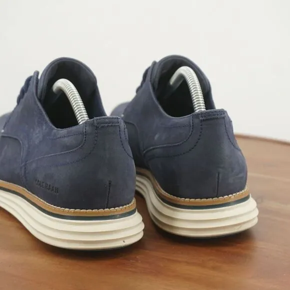 Cole Haan Mens Original Grand Cloudfeel Oxfords Blue Nubuck Leather Lace Up 10M