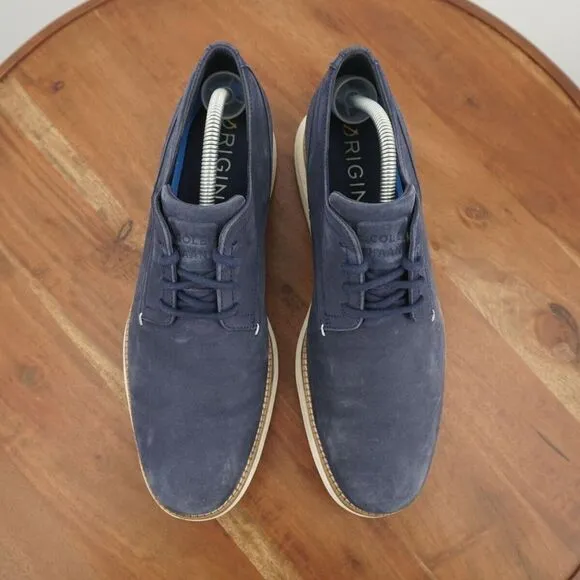 Cole Haan Mens Original Grand Cloudfeel Oxfords Blue Nubuck Leather Lace Up 10M