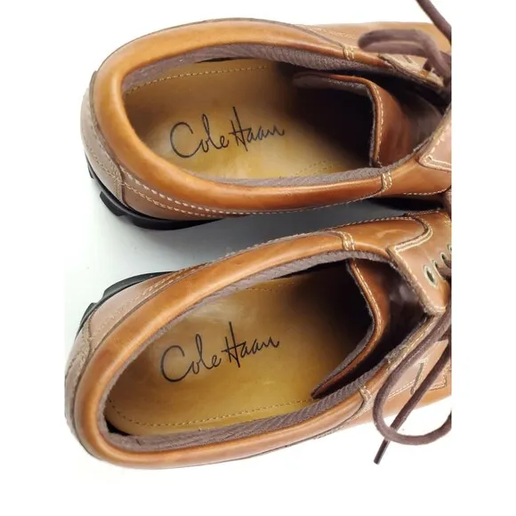 Cole Haan Mens Size 10 M Brown Lace Up Leather Oxfords NikeAir Sneakers