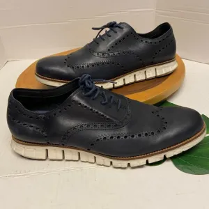 Cole Haan navy Blue Leather Oxfords