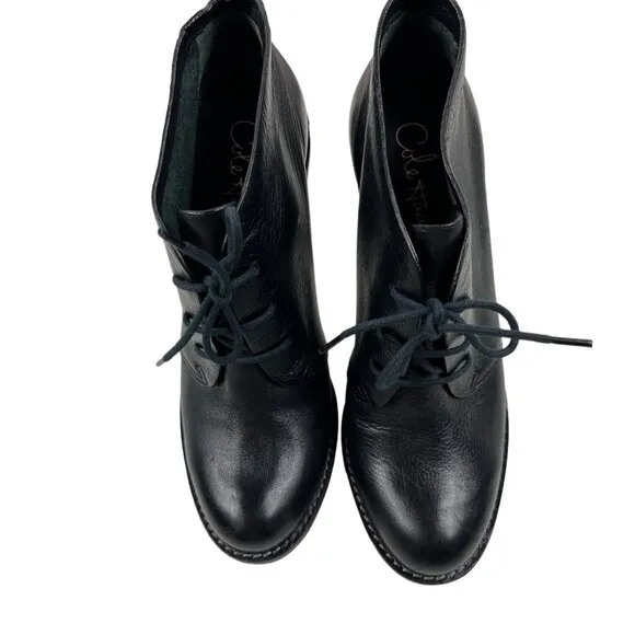 Cole Haan NikeAir Black Platform Leather Heels Oxfords Size 6.5 M Made in Brazil