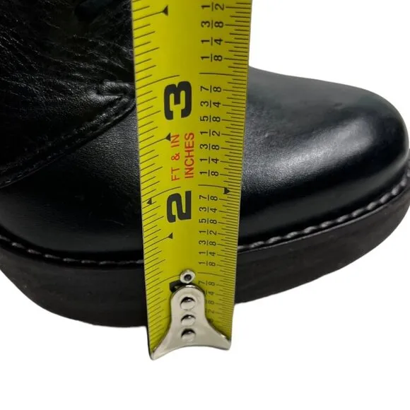 Cole Haan NikeAir Black Platform Leather Heels Oxfords Size 6.5 M Made in Brazil