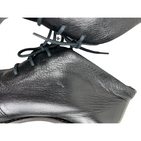 Cole Haan NikeAir Black Platform Leather Heels Oxfords Size 6.5 M Made in Brazil