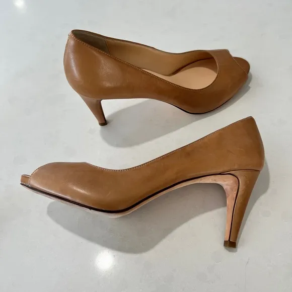 Cole Haan Open Toe Leather Heels