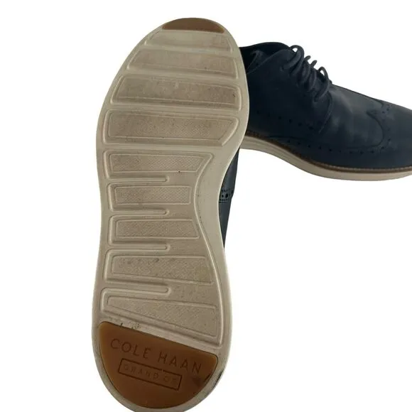 Cole Haan Shoes Mens 11M Blue Leather Oxfords OriginalGrand Wingtip Classic