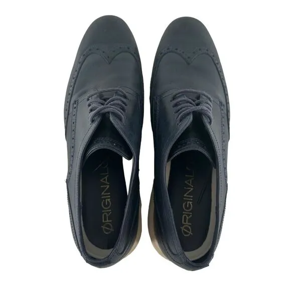 Cole Haan Shoes Mens 11M Blue Leather Oxfords OriginalGrand Wingtip Classic