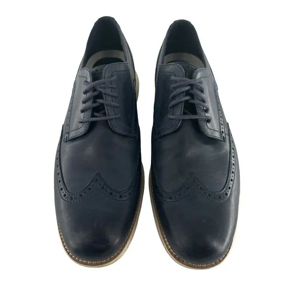 Cole Haan Shoes Mens 11M Blue Leather Oxfords OriginalGrand Wingtip Classic