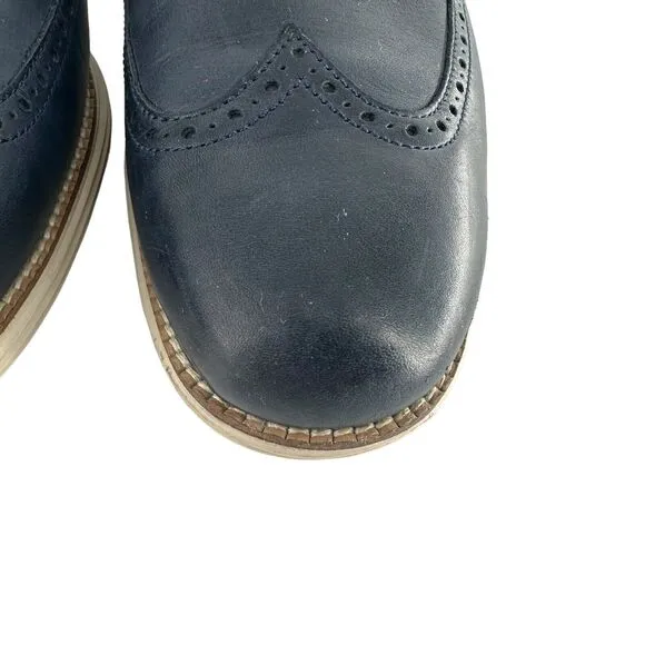 Cole Haan Shoes Mens 11M Blue Leather Oxfords OriginalGrand Wingtip Classic