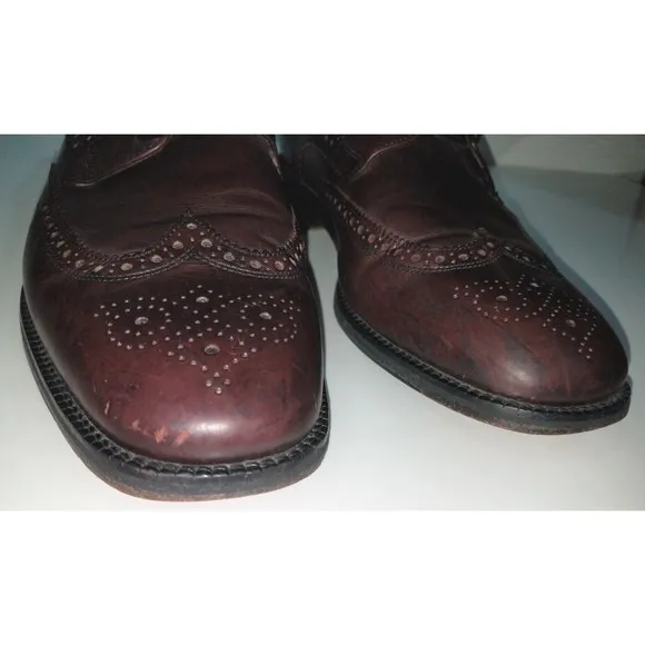 Cole Haan Wing Tip Oxfords Leather Shoes Mens Size 10 M Burgundy
