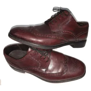 Cole Haan Wing Tip Oxfords Leather Shoes Mens Size 10 M Burgundy