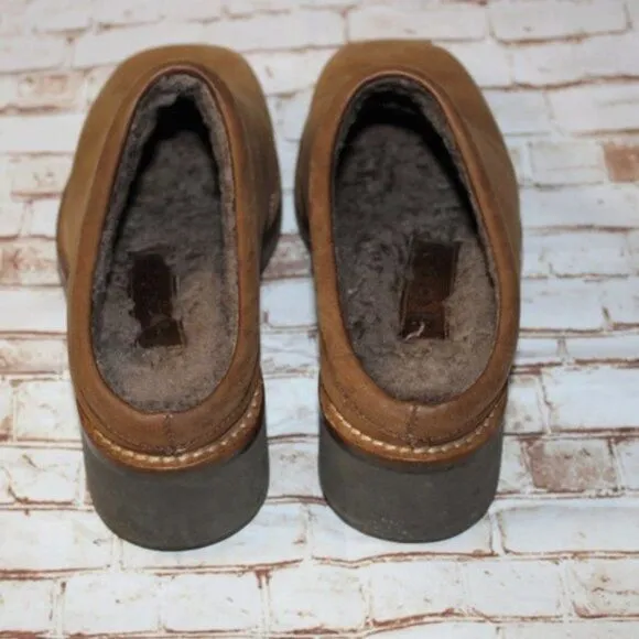 COLE HAAN Womens BROWN SUEDE SLIP ON CLOGS Size 7