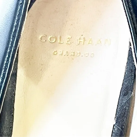 Cole Haan Womens Leather Suede Open Toe Pump Sandal Sz 8 Black Formal Heels