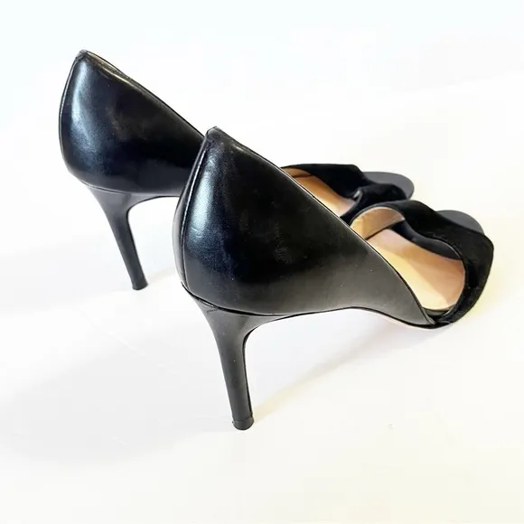 Cole Haan Womens Leather Suede Open Toe Pump Sandal Sz 8 Black Formal Heels