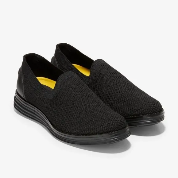 Cole Haan Women's OriginalGrand Cloudfeel Meridian Loafer Black Knit Slip-On 5.5