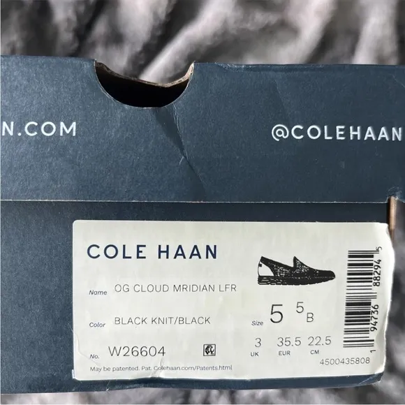 Cole Haan Women's OriginalGrand Cloudfeel Meridian Loafer Black Knit Slip-On 5.5