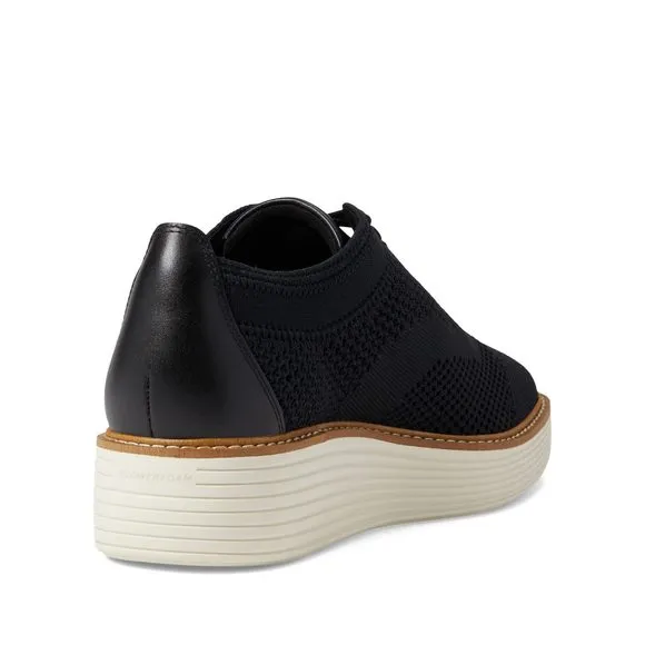 COLE HAAN WOMEN'S ORIGINALGRAND PLATFORM STITCHLITE OXFORDS, BLACK KNIT/IVO