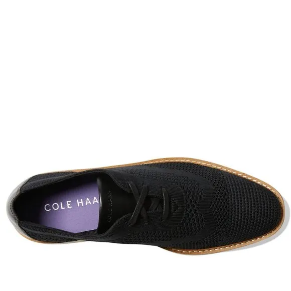 COLE HAAN WOMEN'S ORIGINALGRAND PLATFORM STITCHLITE OXFORDS, BLACK KNIT/IVO