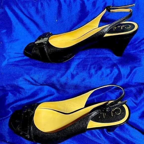 Cole Haan - Sling Back - Open Toe- Black Pumps