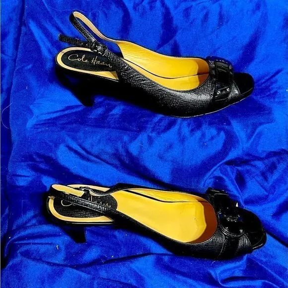 Cole Haan - Sling Back - Open Toe- Black Pumps