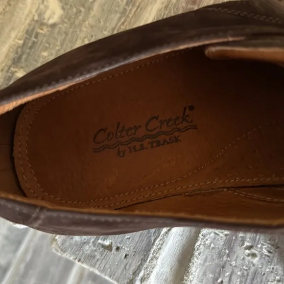 Colter Creek by HS Trask Men’s Chocolate Brown Suede Leather Oxfords 10M
