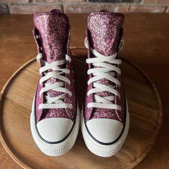Converse Chuck Taylor All Star Hi Purple Pink Glitter Sneakers Shoes Women's 7