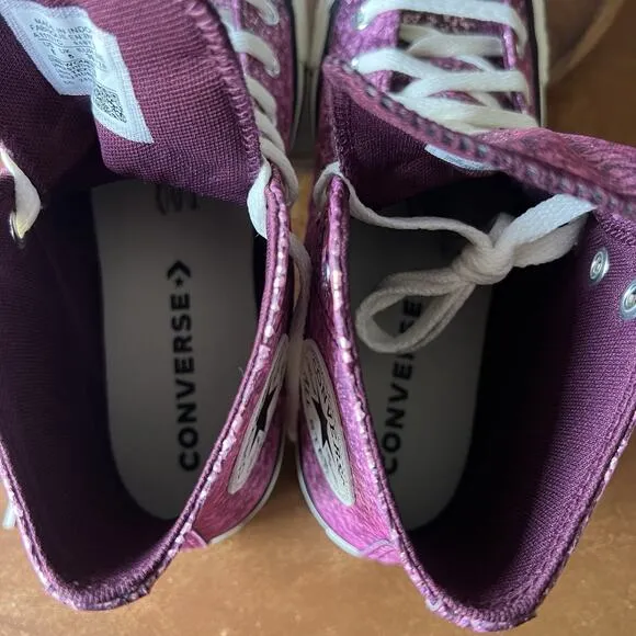 Converse Chuck Taylor All Star Hi Purple Pink Glitter Sneakers Shoes Women's 7