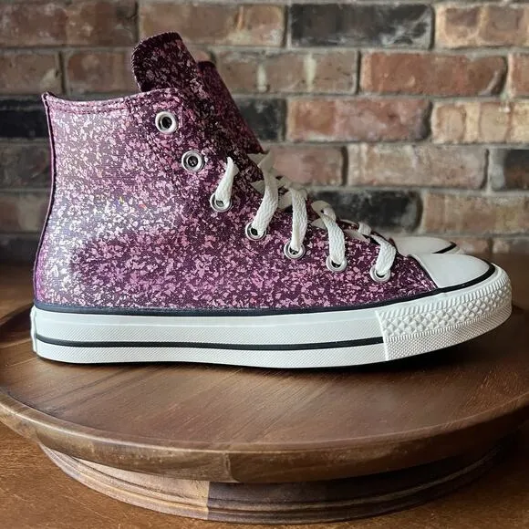 Converse Chuck Taylor All Star Hi Purple Pink Glitter Sneakers Shoes Women's 7