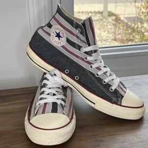 Converse Chuck Taylor All Star Hi Tops Striped Black/gooseberry Shoe Mens 10.5