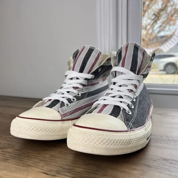 Converse Chuck Taylor All Star Hi Tops Striped Black/gooseberry Shoe Mens 10.5