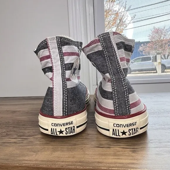 Converse Chuck Taylor All Star Hi Tops Striped Black/gooseberry Shoe Mens 10.5