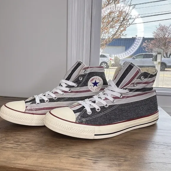 Converse Chuck Taylor All Star Hi Tops Striped Black/gooseberry Shoe Mens 10.5