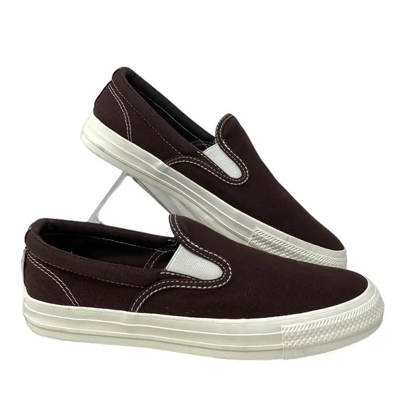 Converse Classic Slip On Low Top Canvas Brown Women's Sneakers Custom 171852C-BR