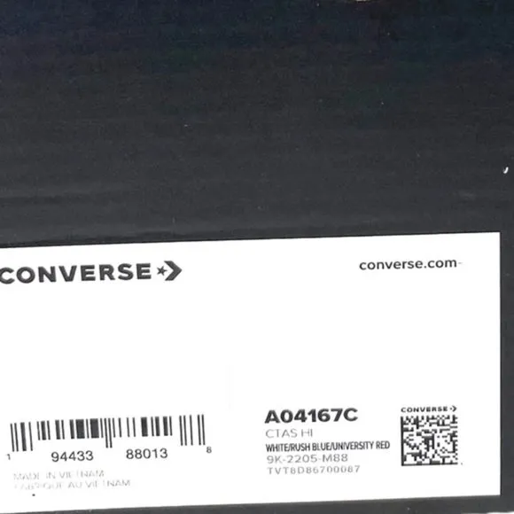 Converse Ctas High Top Shoes Canvas Sneaker For Women Blue White Skate A04167C