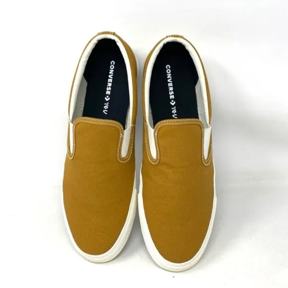 Converse Ctas Slip On Low Beige Brown Canvas Men’s Sneakers Custom 171852C-BrW