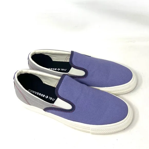 Converse Ctas Slip On Low Canvas Violet Women's Sneakers Custom 171852C-VTGRWT
