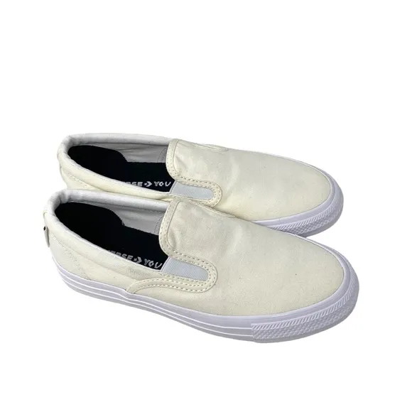Converse Ctas Slip On Low Top Canvas White Women's Sneakers Custom 171852C-WHT
