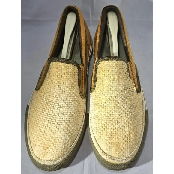 Converse Women's Slip On Low Brick Orange/Tan Canvas And Woven  Sneaker Size 7.5