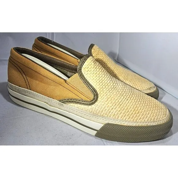 Converse Women's Slip On Low Brick Orange/Tan Canvas And Woven  Sneaker Size 7.5