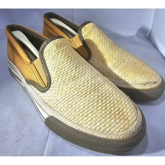 Converse Women's Slip On Low Brick Orange/Tan Canvas And Woven  Sneaker Size 7.5