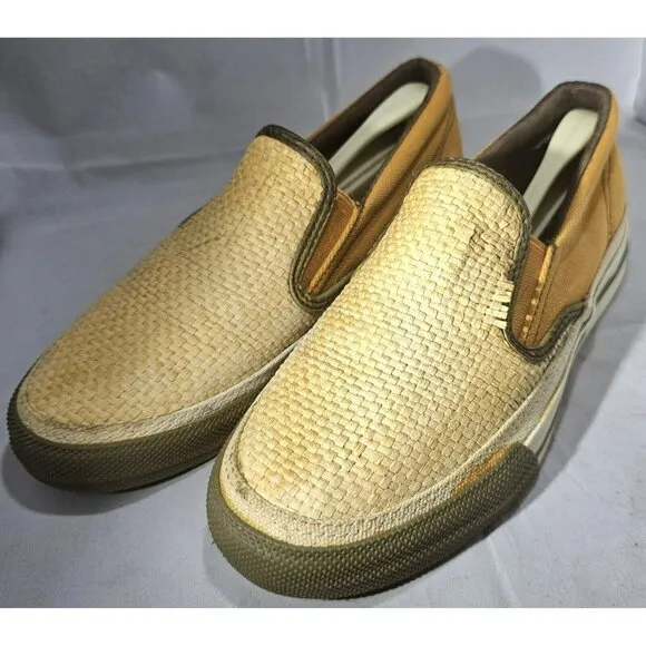 Converse Women's Slip On Low Brick Orange/Tan Canvas And Woven  Sneaker Size 7.5
